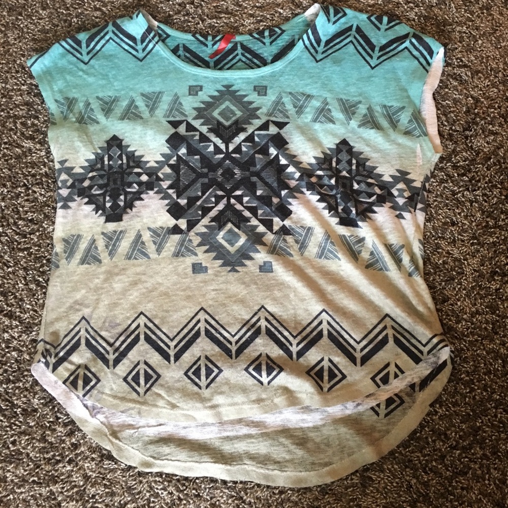 Turquoise print shirt